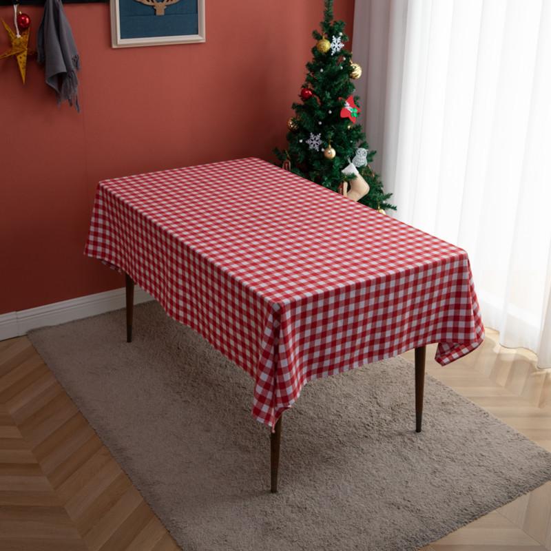 Lexuanxiu Nordic INS Rectangular Plaid Christmas Party Tablecloth