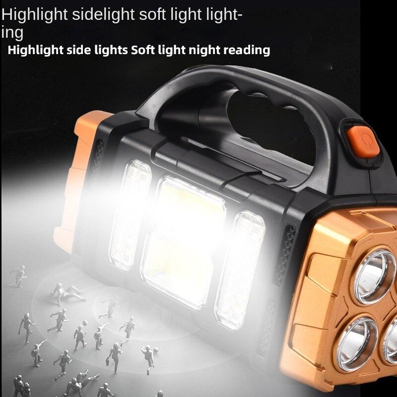 COB Multi Function Solar Spotlight USB Rechargeable Camping Flashlight Portable Lighting