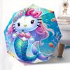 1pc Mermaid Hello Kitty Ocean Adventure Umbrella with Plastic Handle,Suitable for All Seasons Home Travel Outdoor UmbrellaSanlio569