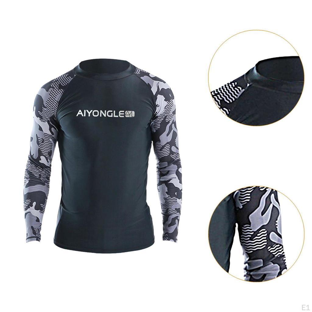 Men's Swimsuit, Printed Surf Suit, Long Sleeve Softsuit, Shirt, Rashguard for Surfing,