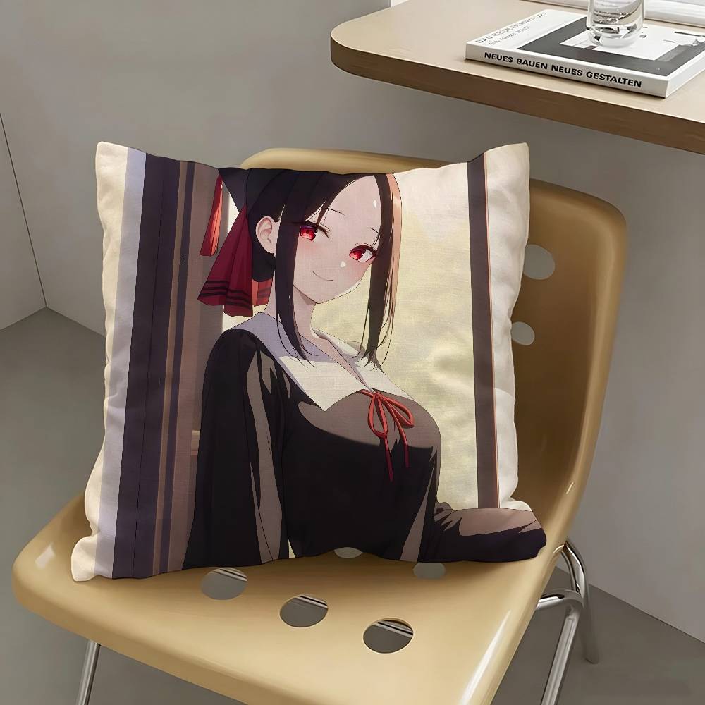 1pc Cute Kaguya Shinomiya Pillow Case Fashion Square Pillowcase Bedroom Sofa Room Ins Decoration Leisure