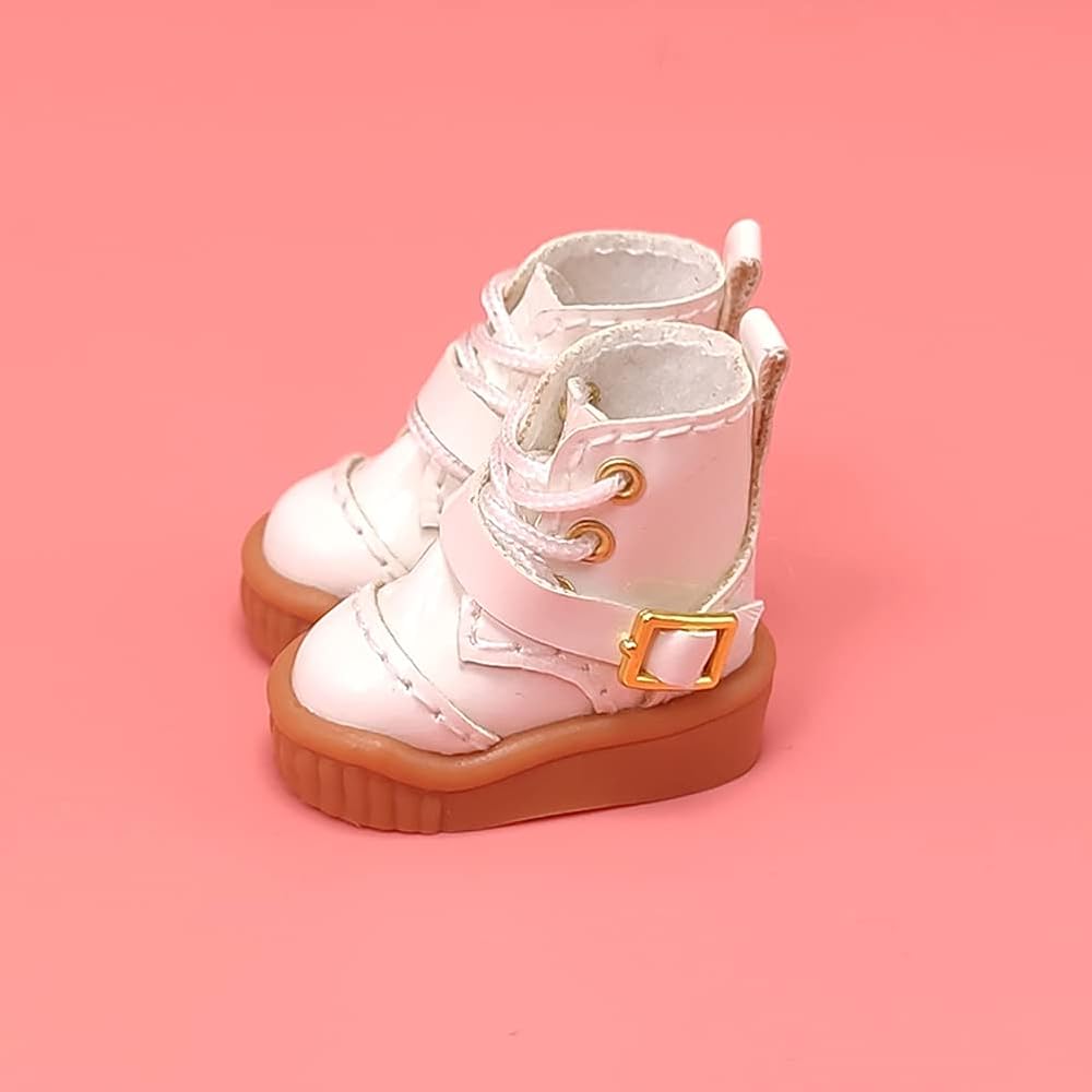 Rakulifey Obitsu 11 Boots Shoes for 11cm Dolls 5 Colors Birthday Gift White