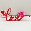 Love Desk Ornament 3D Printed Red Letter Table Sign Valentine's Day Freestanding Tabletop Decor for Living Room Bedroom Mantel Shelf Decor