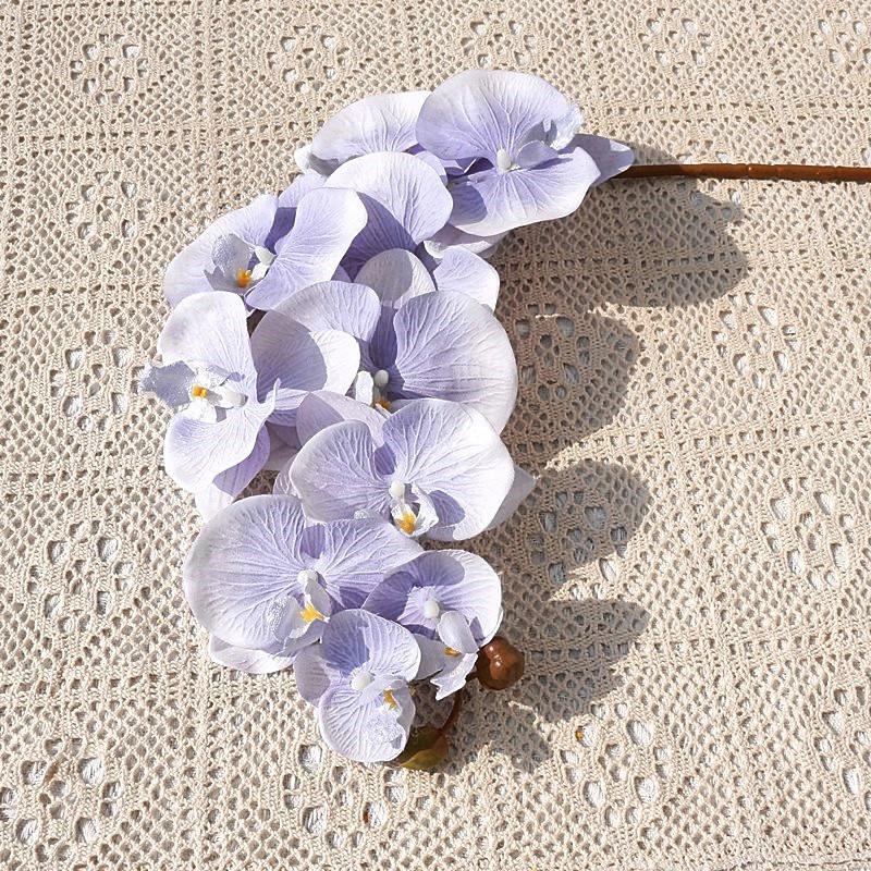 

10-head Phalaenopsis Simulation Flowers, Phalaenopsis Silk Flowers, Wedding Decoration Photography Props 95cm фиолетовый