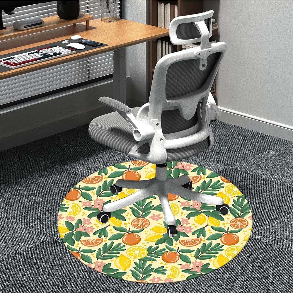 

1pc Lemon Orange Pattern Chair Carpet for Office, Non-slip, Soft and Durable Office Rug for Decoration, Perfect for Office yy260105032 80cm by 80cm