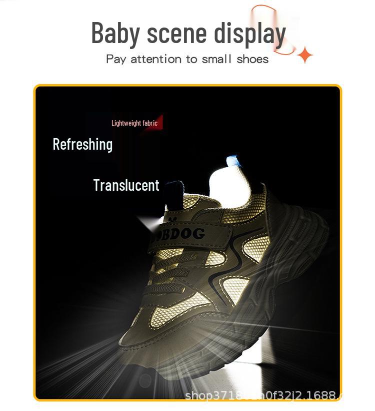 Babudou Spring Breathable Mesh Sports Shoes for Girls, Ages 6-12