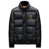 2025 European Winter Embroidered Stand Collar Men's Down Jacket: Casual Fashion for Youth