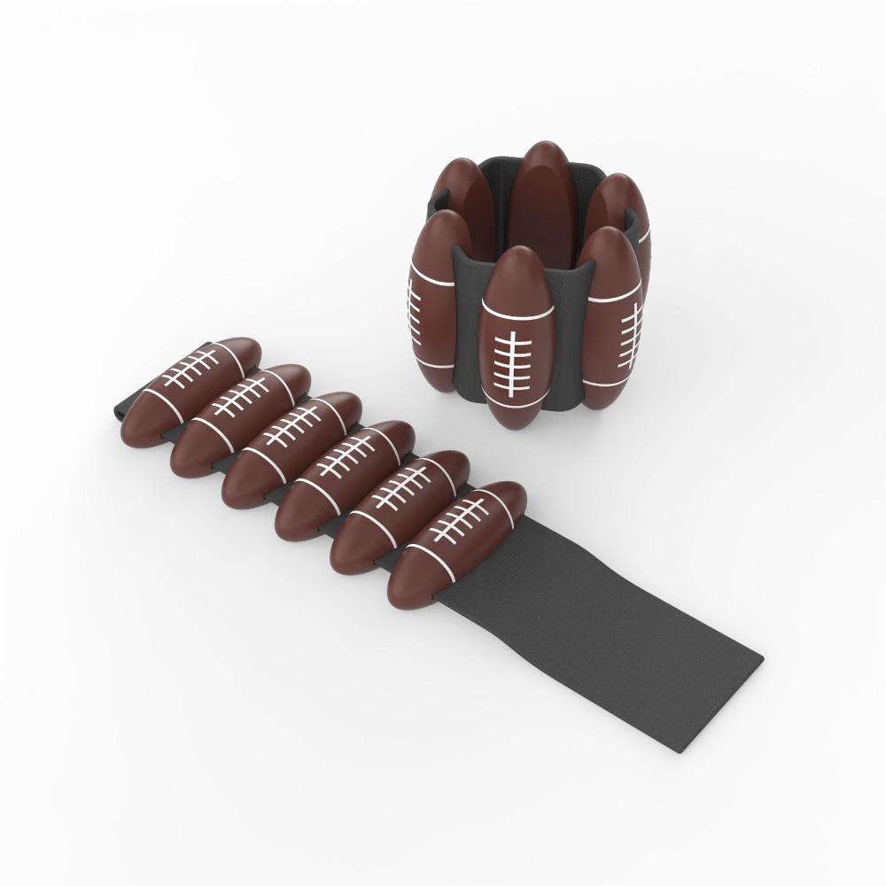 

1 Pair 2 LB Wrist Weight Bracelet Rugby Ball Shape Weight-bearing Fitness Equipment Exercise коричневый