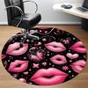 1 Stück Lippen Schmetterling Stuhl Teppich für Büro, Innenbereich Rutschfester Waschbarer Polyesterfaser Teppich, Matte Für Büro, Maschinenwaschbar