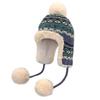Wool Hat Women's New Winter Jacquard Knitted Hat Warm and Cold Ear Protection Hairball
