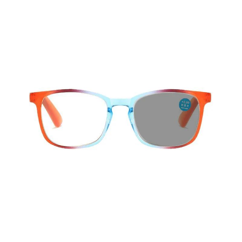 Fashionable Unisex Gradient Color Reading Glasses Men and Women Photochromic Presbyopia Eyeglasses Anti-UV Protective Sunglasses