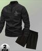 Men's Color Block Baseball Outfit with Shorts