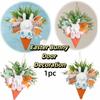 Decorative Style Artificial Garland Rabbit Design Hanging Garland Easter Wreath  Outdoor Decoration