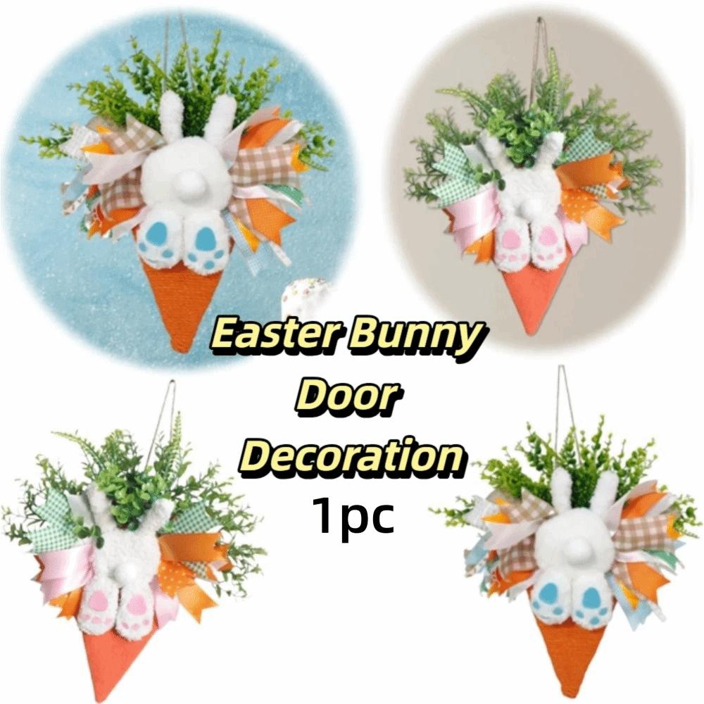 Artificial Material Easter Wreath Decorative Style Bunny Decoration  Outdoor Decoration