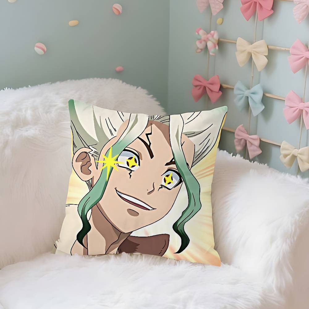 Dr. Stone Case Plush Fabric Soft Pillowcase Double Sided Print Cushion Cover Household Gifts