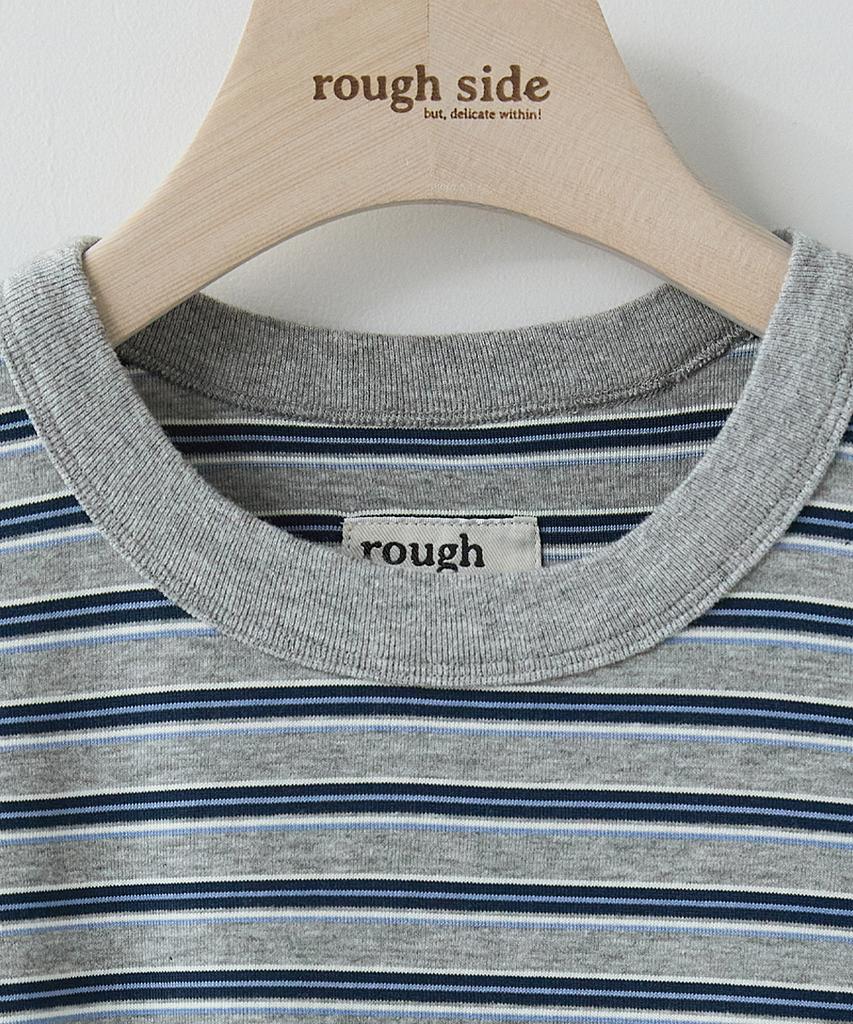 Leopeusaideu Fluid Stripe Half Sleeve M.Grey