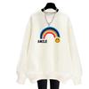 American crew neck sweater female student autumn and winter 2025 new popular Korean lazy wind fleece thickened coat
