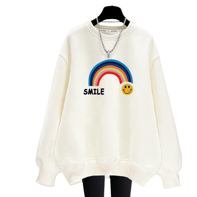 American crew neck sweater female student autumn and winter 2025 new popular Korean lazy wind fleece thickened coat