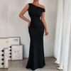 Women Sexy Mermaid Dress Off Shoulder Waist Ruched Sleeveless
