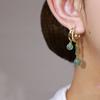 Zircon Golden Bamboo Jade Bead Pendant Earrings For Women Fashionable Personalized Daily Accessory Party Jewelry Birthday Gifts