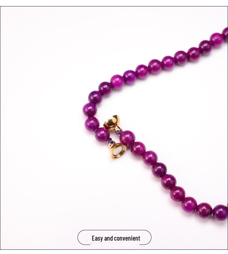 Royal Purple Sugilite Sodalite Clavicle Necklace with Magnetic Clasp - Light Luxury Women's Jewelry