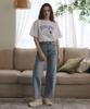BONIEE Angel Cat Kitten Graphic Loose Oversized T-Shirt White