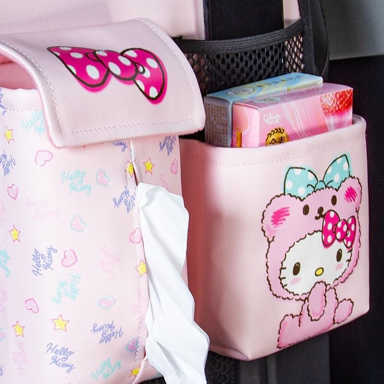 Hello Kitty Car Seat Back Bag, Multifunctional Hanging Bag, Tissue Box, Car Storage, Baby