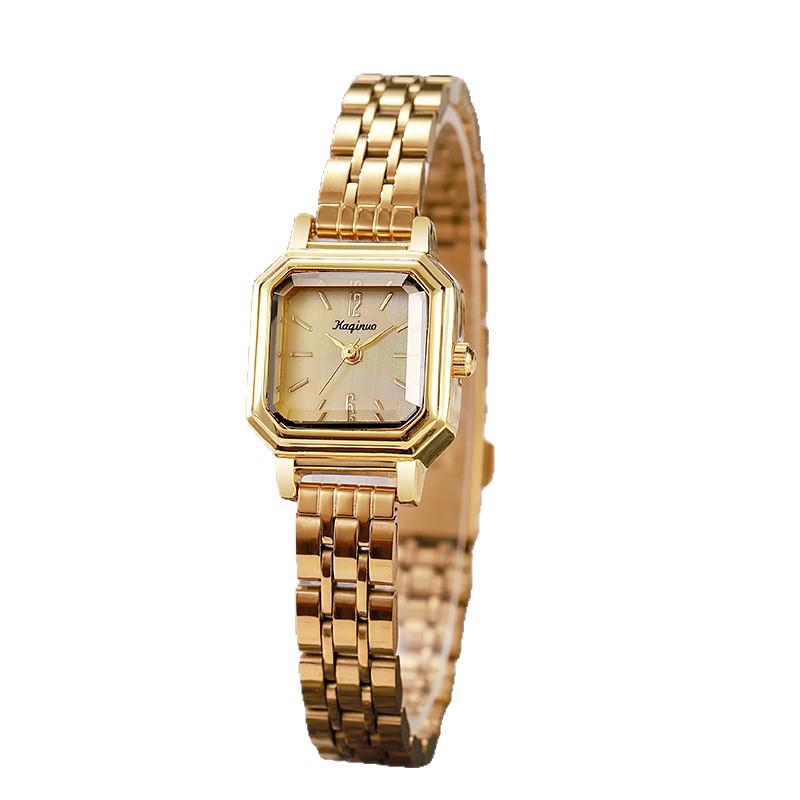 Fashionable Women's Small Square Watch with Mother-of-Pearl Face - Elegant, Light Luxury, and a Student Favorite