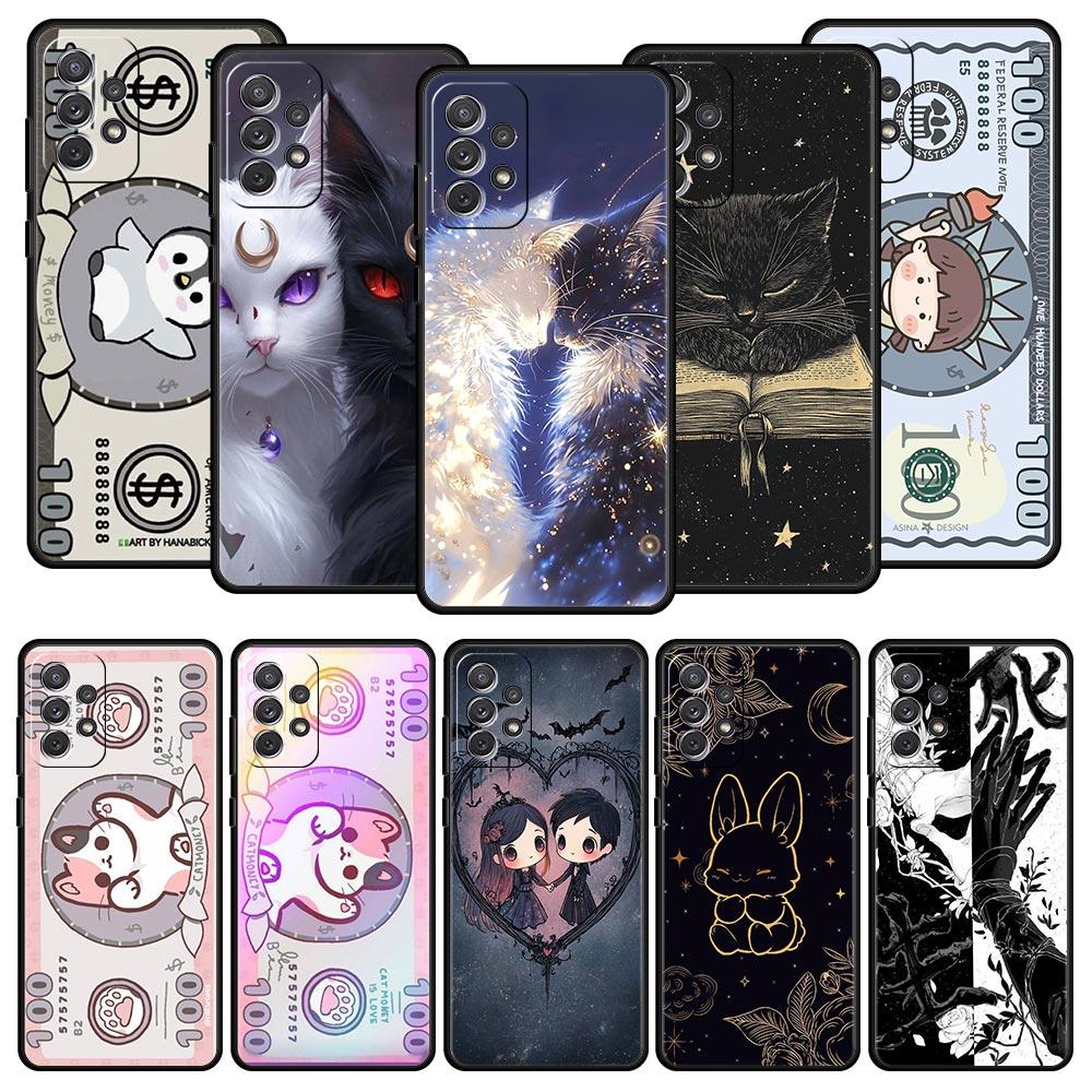 Cartoon Art Phone Case for Samsung Galaxy A55 A35 A17 A07 A15 A13 A25 A51 A71 A72 A73 A32 A52 A52S A41 5G Soft TPU Shell Fundas