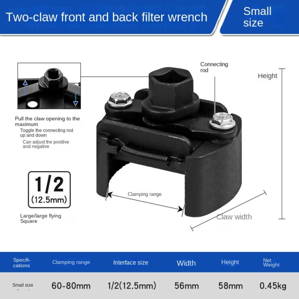 Adjustable Oil Filter Wrench 3-1/8 inch Oil Filter Removal Puller Repair Tool Fuel Filter Wrench
