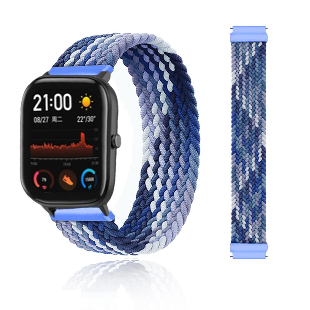 20mm 22mm Uhrenarmbänder für Amazfit GTS/4/3/2/2e/GTS2 Mini/GTR 4/3 pro/GTR2/2e/2 Geflochtenes Solo-Loop-Armband Amazfit bip 6 5 Band