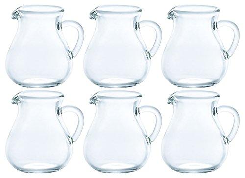 ADERIA Glass Milk Pitcher, 40ml, Small, Set of 6, H-4748, Clear
