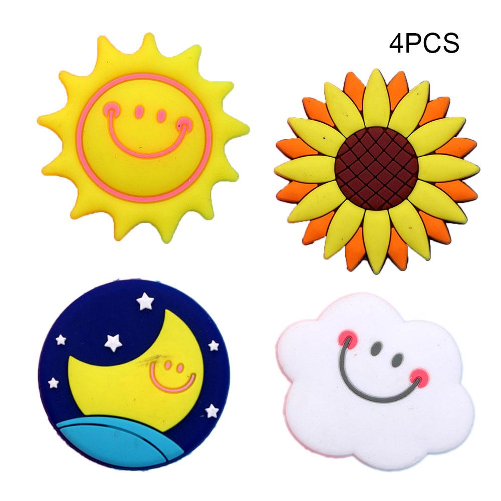 4PCS PVC Soft Plastic Color Printing Three-Dimensional Plant Food Cartoon Home Decor Fridge Magnet Refrigerator Decoration Gift