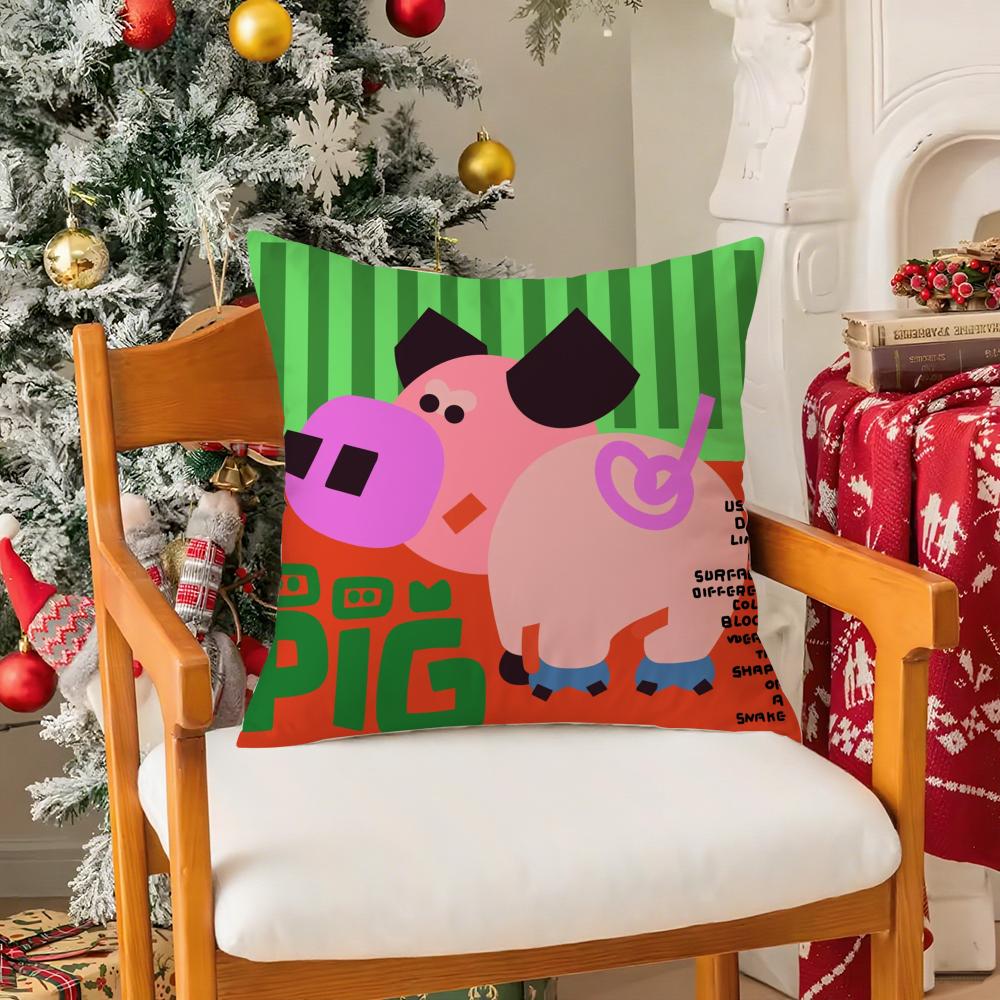 Chinese Zodiac Print Pillow Case Silky Elegant Comfort Sofa Bed Invisible Zipper