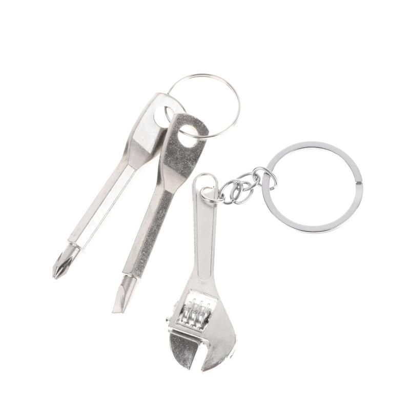 3 Stück/Set Mini Kreuz+ Schlitzschraubendreher + Schraubenschlüssel Tragbares Set Multifunktionaler Mini Schraubenschlüssel Schlüsselanhänger Für Fahrrad Motorrad Reparaturwerkzeug