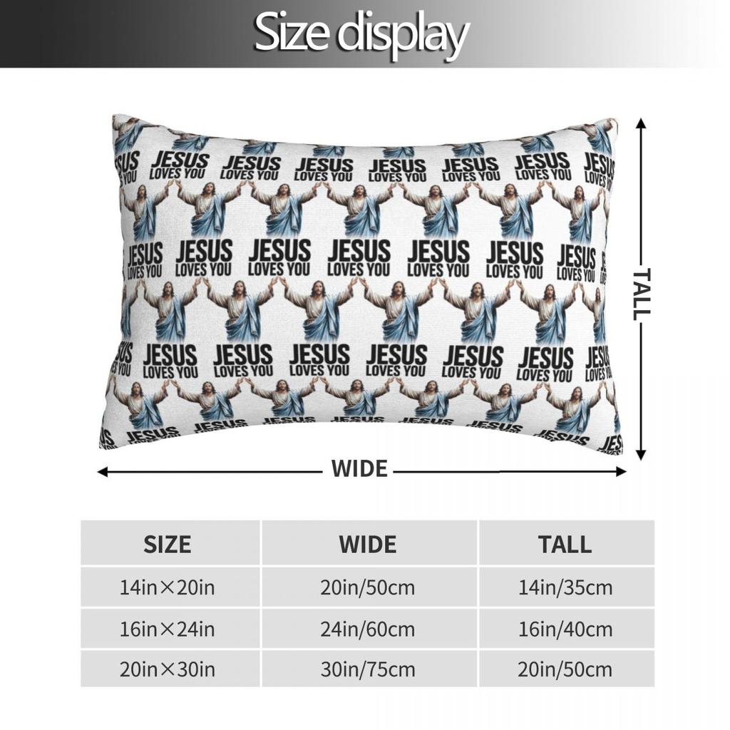Jesus Loves You Rectangle Pillowcase Cushion Cover Decorative Bedroom Bed Home Comfort Throw Pillow