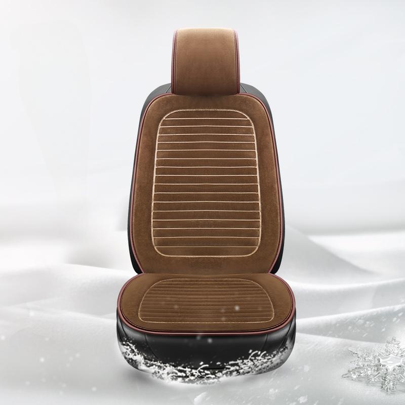 

Зимняя короткая плюшевая автомобильная подушка на одно сиденье, утолщенная теплая нескользящая интегрированная подушка на одно сиденье коричневый