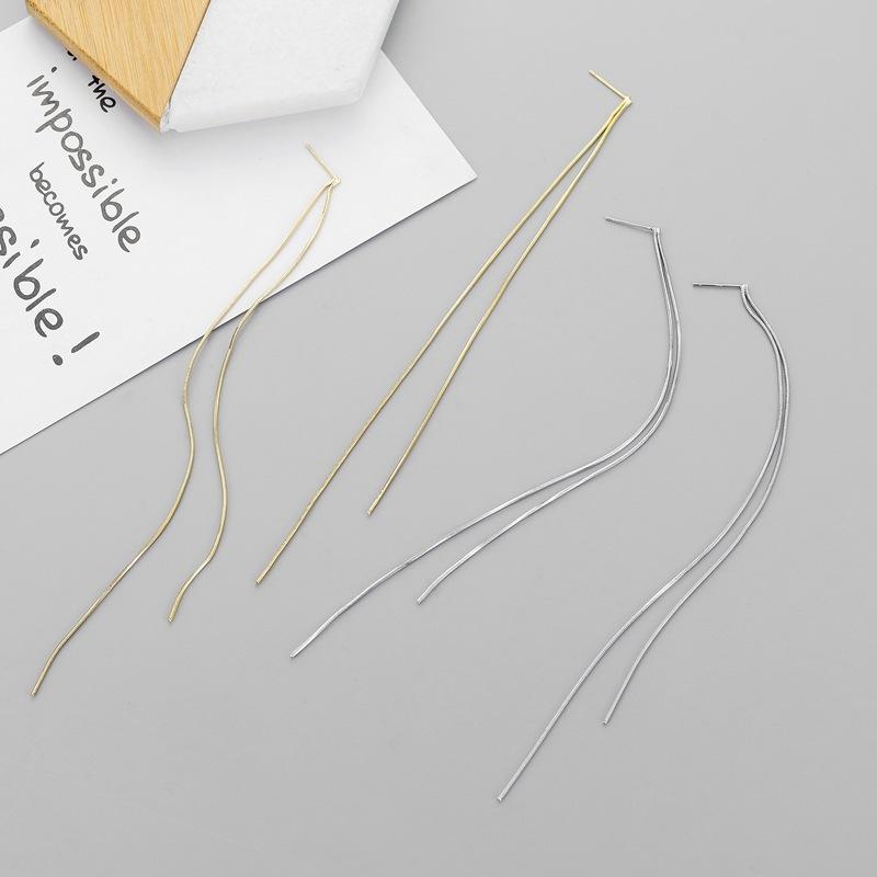 Minimalism Stainless Steel Linear Tassel Drop Earrings for Women Chic Gold Color Super Long Earrings Elegant Party Jewelry Gifts