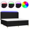 VidaXL Slat Bed Base with Mattress and LED, Upholstered Bed with Headboard, Double Bed, Adult Bedroom Bed, 3138743