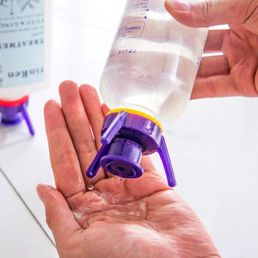 6 Stück Flaschendeckelständer-Set Auslaufsicher Umgedreht Flüssigkeitsdeckel-Set Leicht Ausgießen Küche Bad Halterung für Duschgel Shampoo