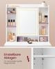VASAGLE LED Lighting Dressing Table with Adjustable Brightness Dressing Table with Mirror Cosmetic Table with Drawers Open Compartments Adjustable