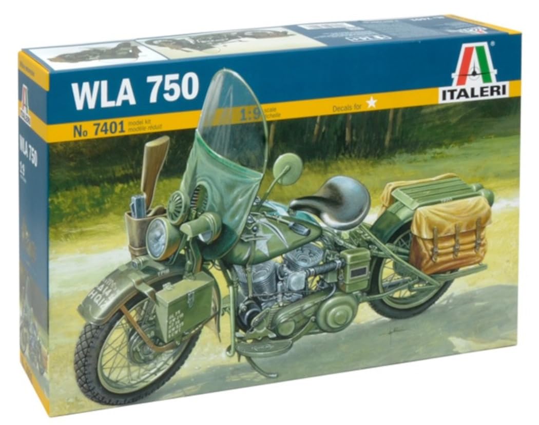 

Platz Italeri WW2 Американский военный мотоцикл WLA 750 Пластиковая модель IT7401 1/9