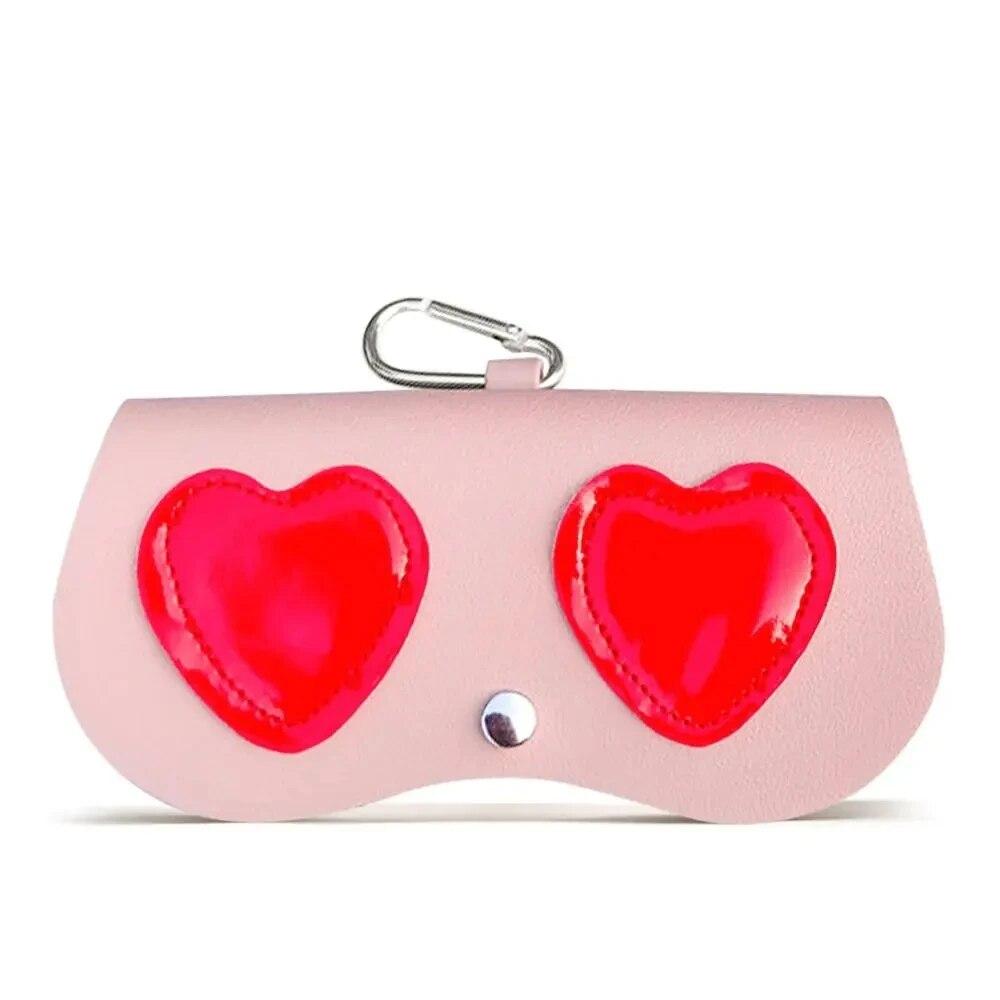 INS Cartoon Women Portable Sun Eye Glasses Box PU Leather Eyes Case Sunglasses Cute Protection Bags