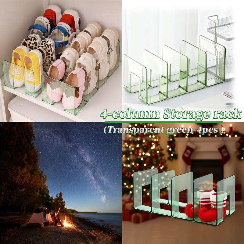 4pcs Children s Shoe Cabinet Transparent Colored Acrylic Shoe Organizer with 4-Section Dividers Simple Shoe RackBookend Shelf 4840₽