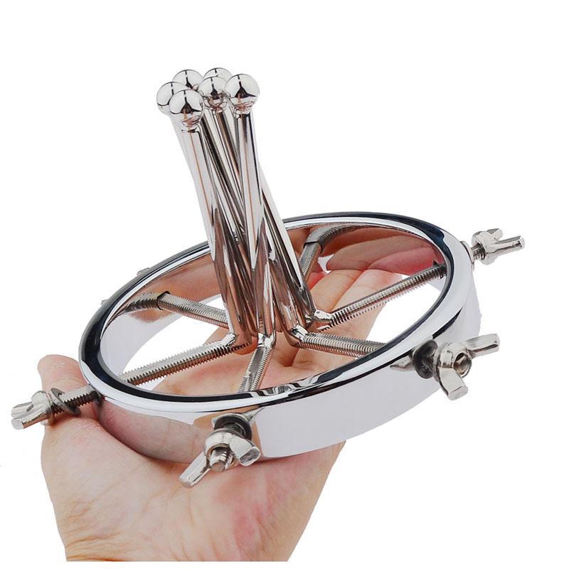 SM Erotic Electro Shock Vaginal Ball Dilator Adjustable Metal Anal Expander Pussy Huge Anal Plug Electric Stim Sex