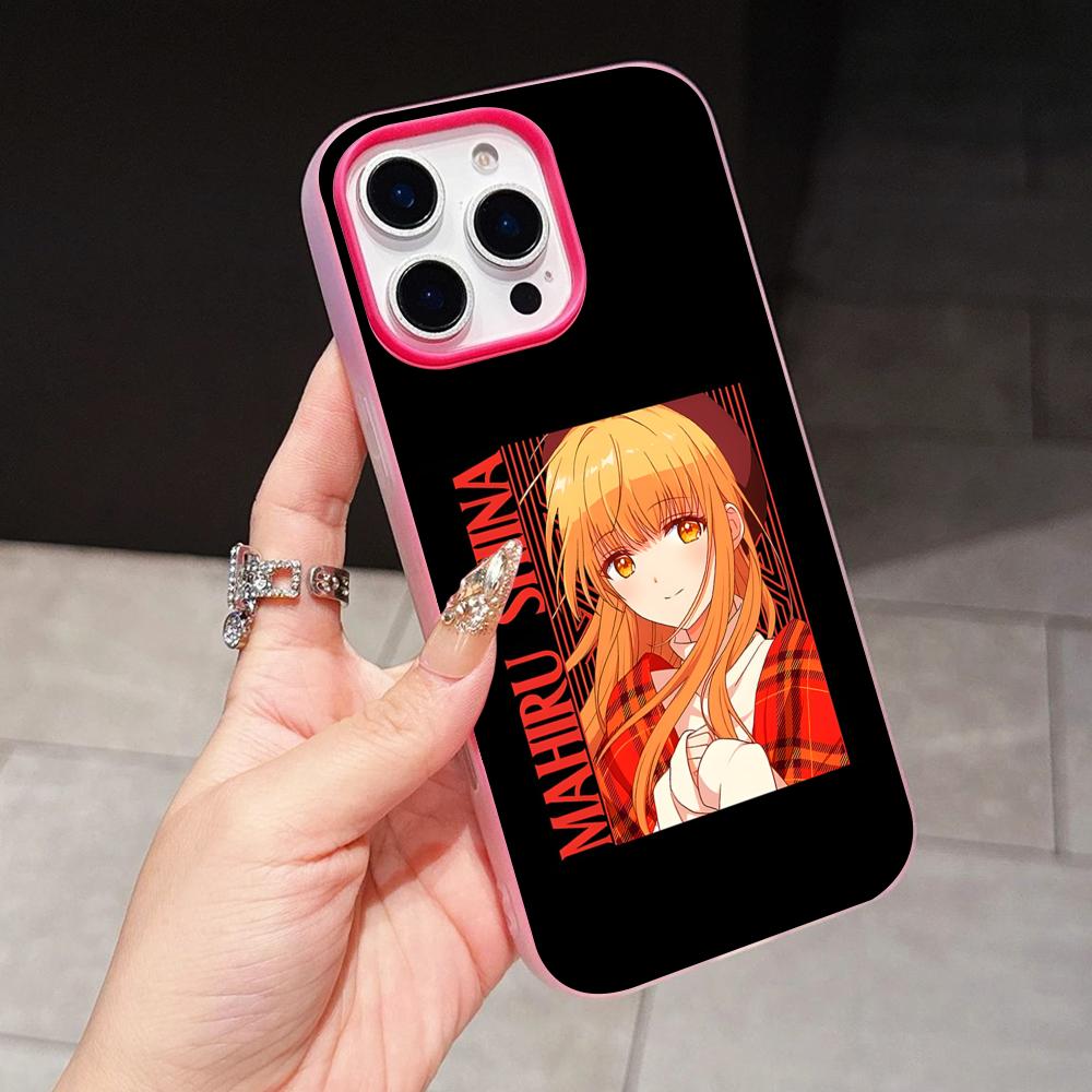 Engel Mahiru Shina Handyhülle für iPhone 17 16 15 14 13 12 11 Air Pro Max Plus Jelly Doppelschicht Rose Rot Hülle