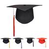 Mortarboard Tassels Solid Color Classic Design Square Board Breathable Decorative Comfortable Unisex Graduation Party Hierophant Hat Headwear