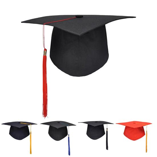 Mortarboard Tassels Solid Color Classic Design Square Board Breathable Decorative Comfortable Unisex Graduation Party Hierophant Hat Headwear