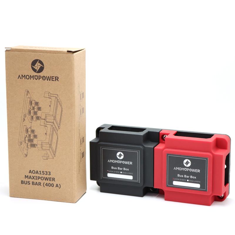400A 48VDC Dual Modular Tinned Heavy Duty Copper Busbar M8/M10 Stud for Solar Power Distribution Fuse Components