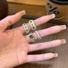 Elegant Vintage Stone Rings Opening Finger Jewelry Delicate Finger Rings Alloy Texture Suitable for Various Occasion